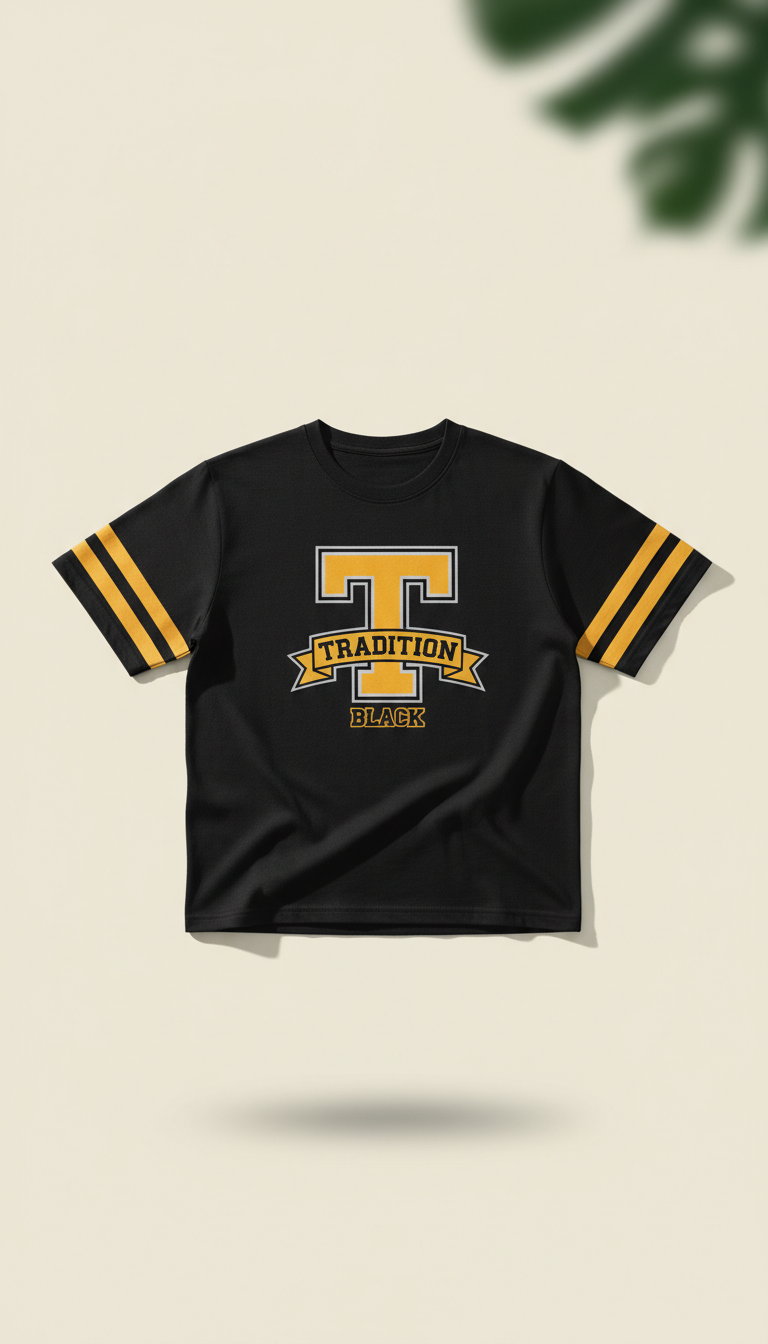 Tradition Black varsity tee