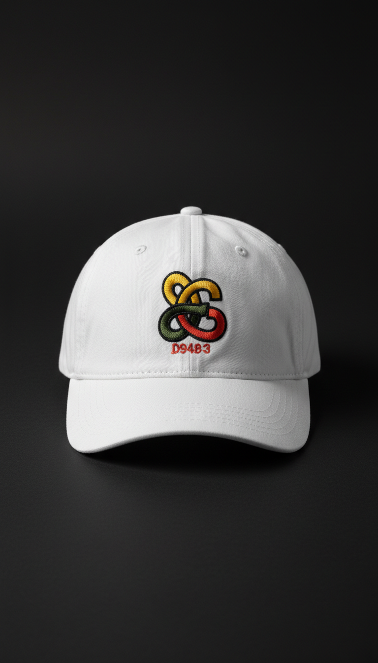 Chalk White Baseball Cap With Embroidered Icon