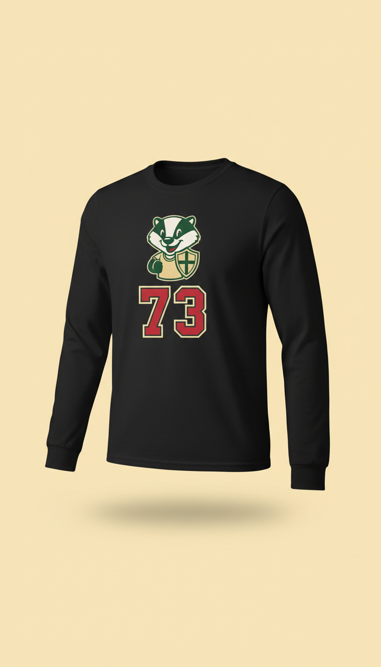 Midnight Black Long Sleeve Mascot Tee